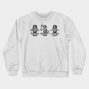 See No Evil, Speak No Evil, and Rock on Crewneck Sweatshirt